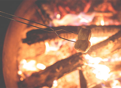 Campfire and marshmellows